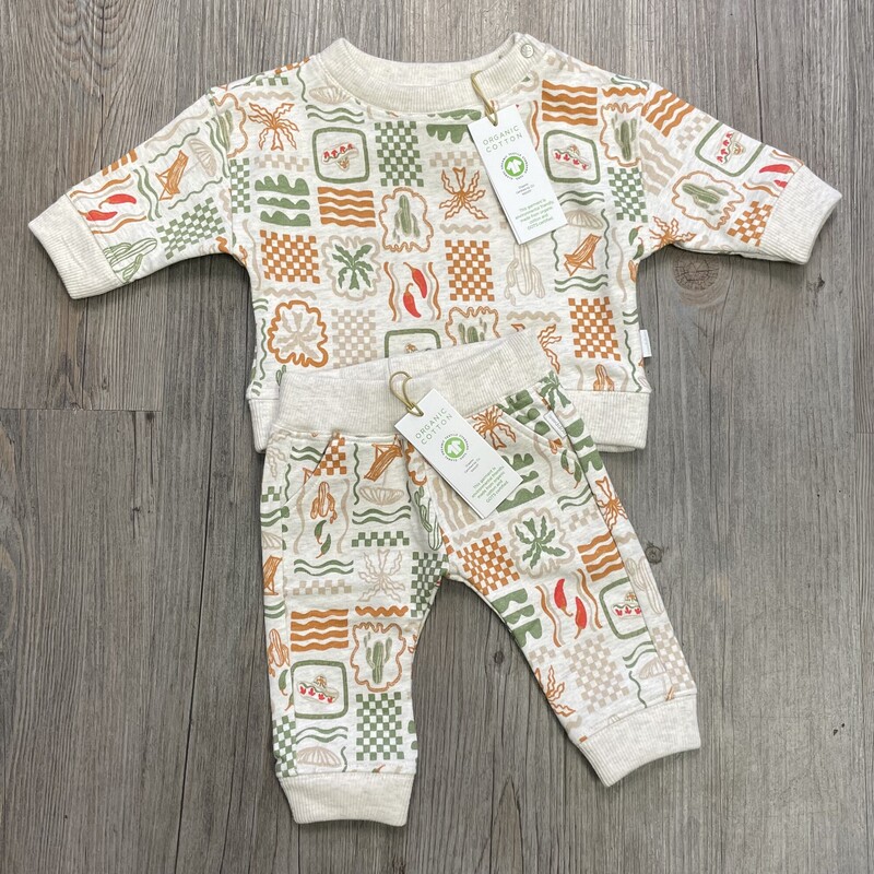 Noppies Sweat Set, Oatmeal, Size: 1-2M