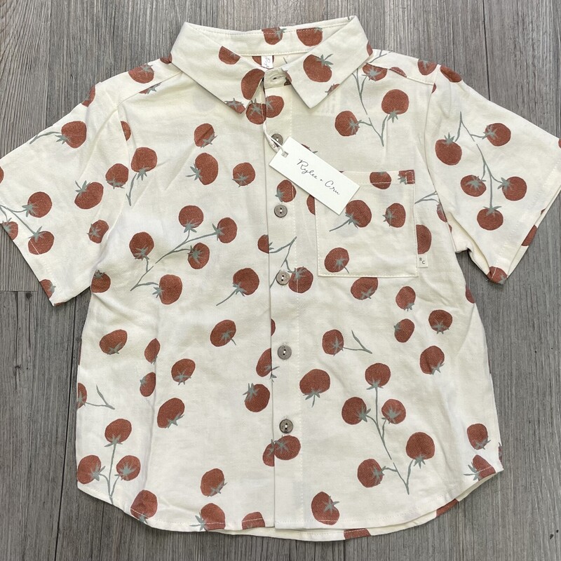 Rylee+cru Collared Shirt, Tomatoes, Size: 4-5Y
NEW