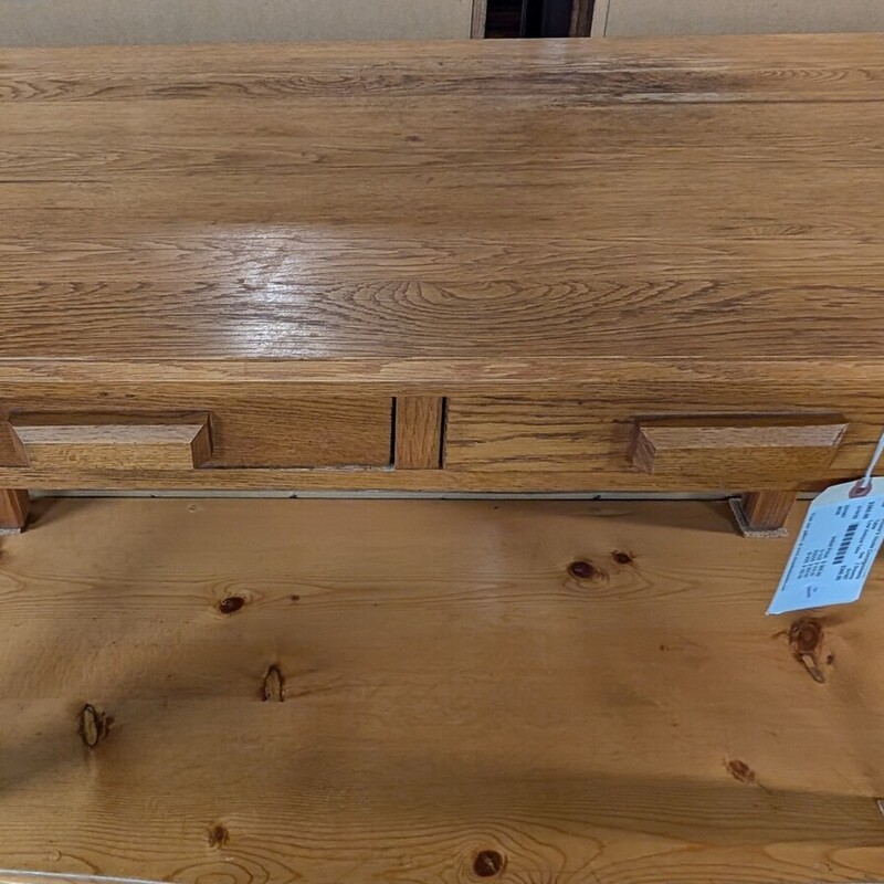 Low Antique Table, Oak, 2 Drawers<br />
40 x 19 x 22h