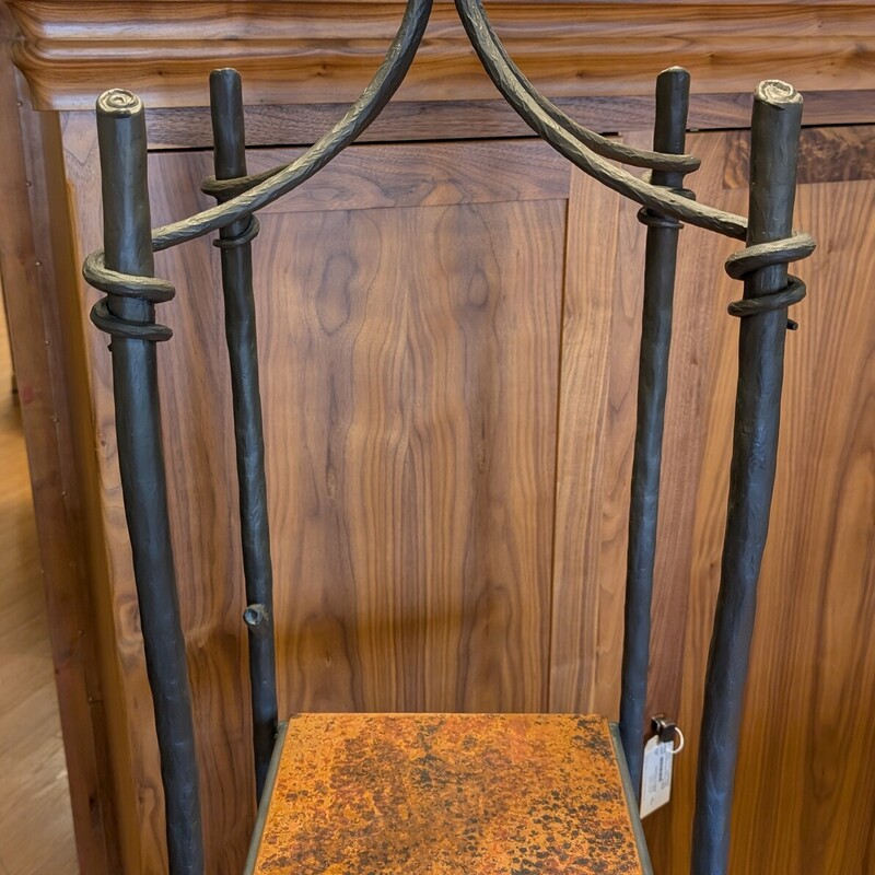 Etagere With Recycled Copper and Iron, Hand Forged<br />
By South Fork<br />
Great Plant Stand!<br />
14 in Square x 78h