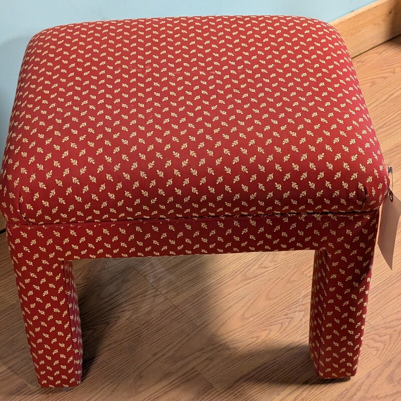 Red Fabric Footstool