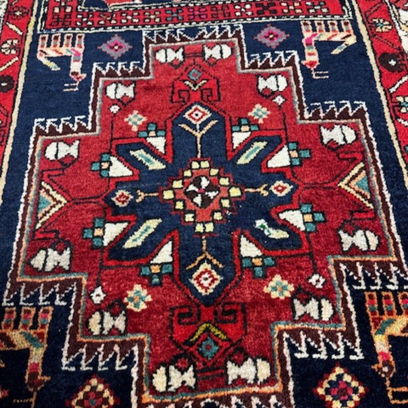 Handmade Wool Runner, Multi, Size: 3.5 X 10.6