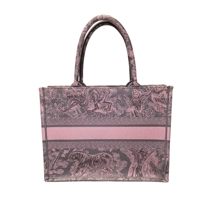 Christian Dior Dioriviera Toile De Jouy Book Tote<br />
<br />
Pink & Grey<br />
<br />
Date Code: 50-MA-0223<br />
<br />
Dimensions:<br />
Base length: 14 in<br />
Height: 10.75 in<br />
Width: 6.25 in<br />
Drop: 6.5 in<br />
<br />
In excellent condition.<br />
<br />
Does not come with original dust bag or box