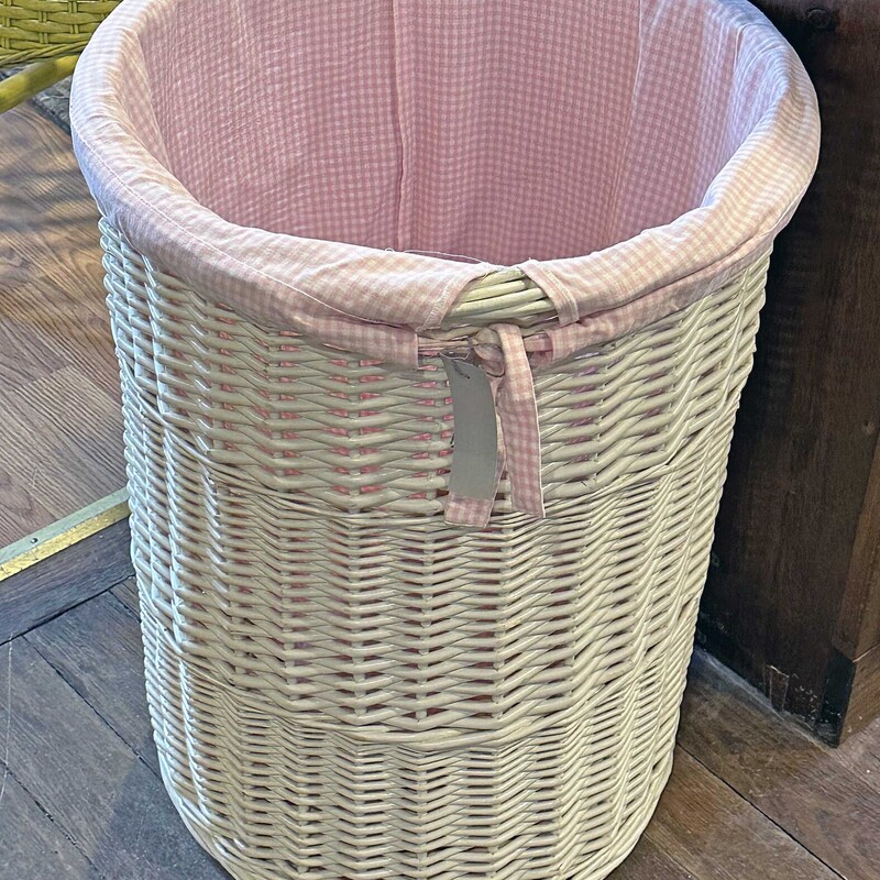 White Wicker Laundry Bask