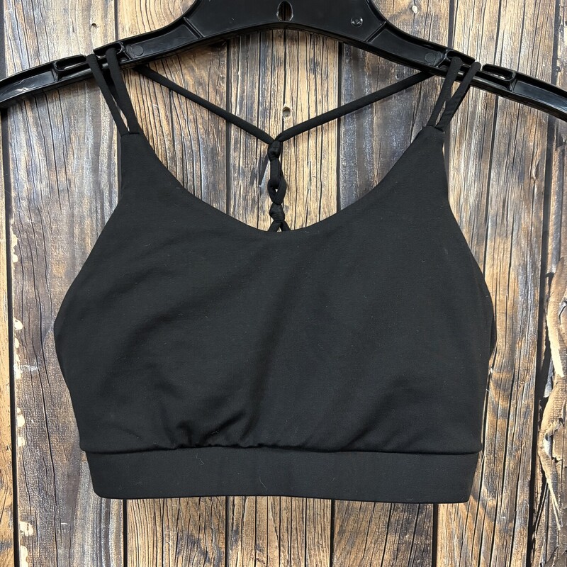 Knotted Cross Back Bra, Black, Size: Small
