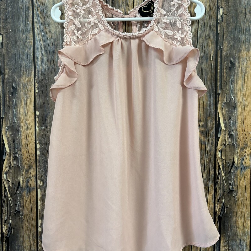 Blush Crochet Sheer Top, Size: 7/8