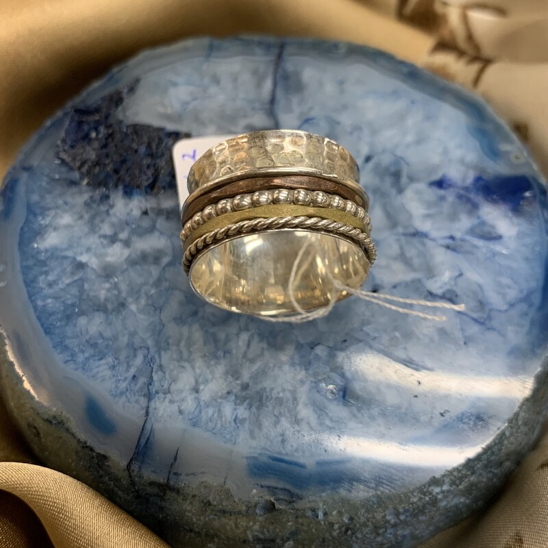 Fidget Ring 925, Silver, Size: 10