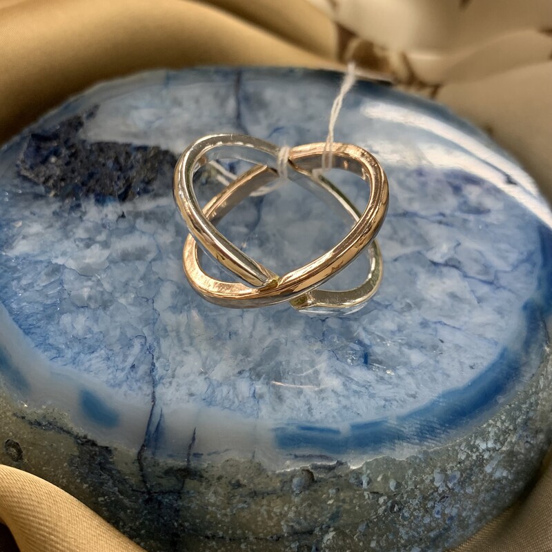 Ring, Gld/slvr, Size: 11