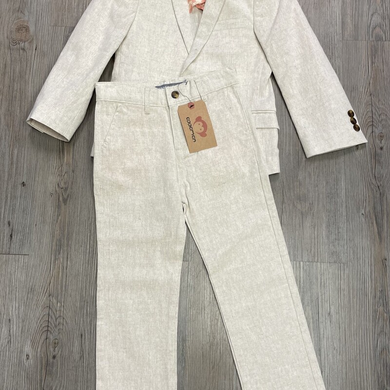 Appaman 2 Pcs Suit, Sand, Size: 6Y