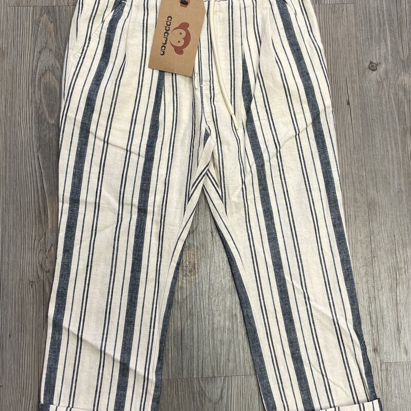Appaman Linen Striped Pants, Beige with Blue Stripe, Size: 6Y