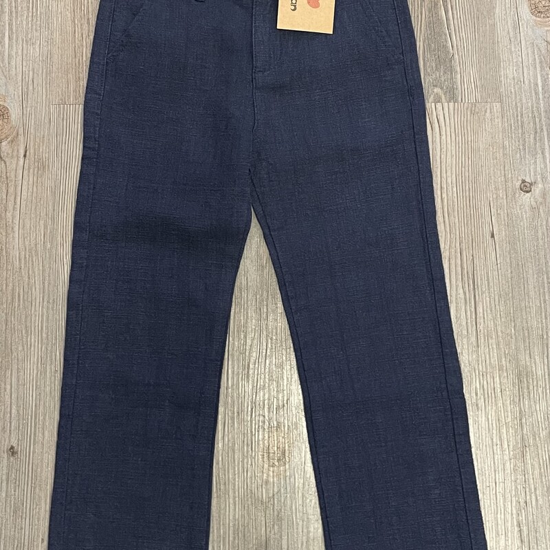 Appaman Ajustable Linen Pants, Navy, Size: 6Y