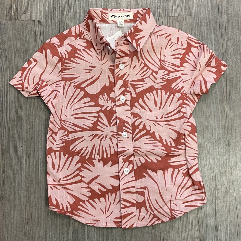 Appaman Floral Linen Shirt, Rust/Peach, Size: 3Y