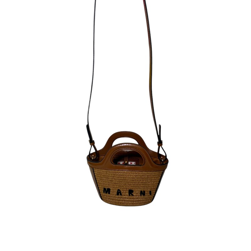 Marni Tropicali Micro Leather Raffia Tote<br />
<br />
Dimensions: 6L x 4.5 H inches<br />
<br />
In excellent condition.<br />
<br />
Does not come with original dust bag or box.