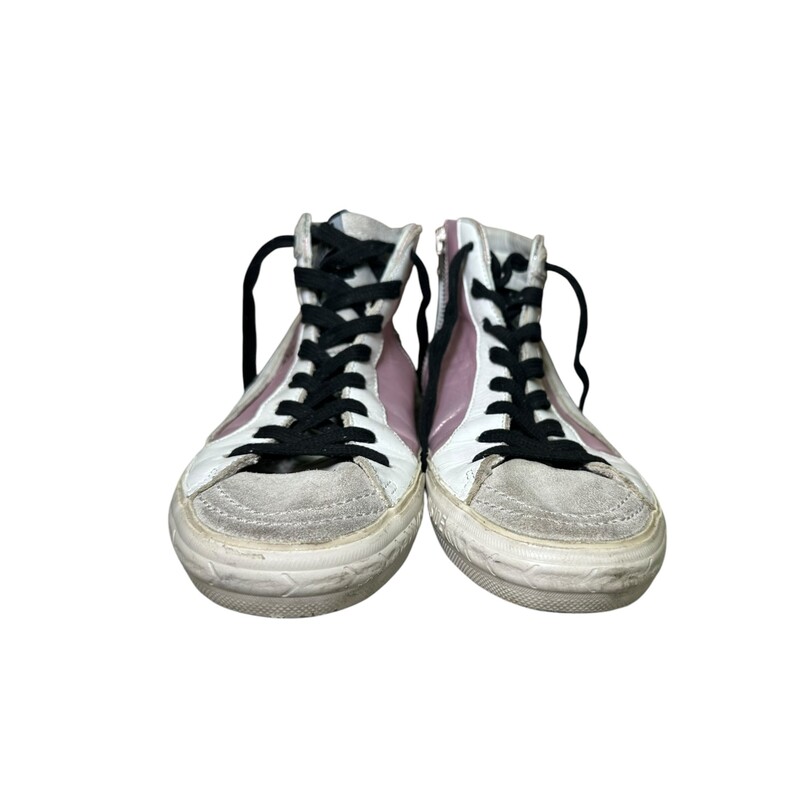 Golden Goose Slide Sneakers Pink & Silver<br />
<br />
Size: 37<br />
<br />
In very good condition. Light wear throughout the shoes.<br />
<br />
Does not come with original dust bag or box.