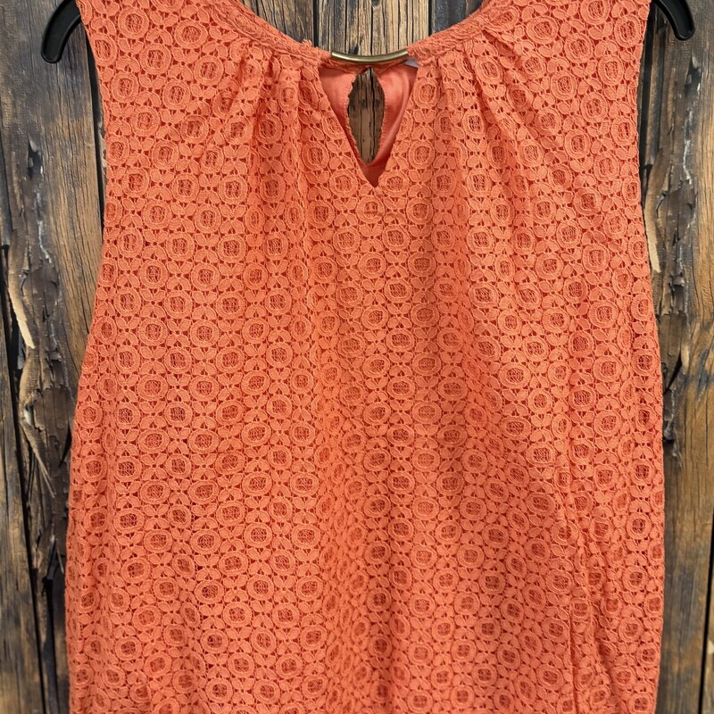 Orange Crochet Tank Top, Size: L