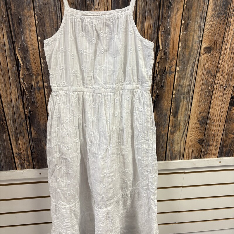 White Flowered Sundress, Size: 14/16