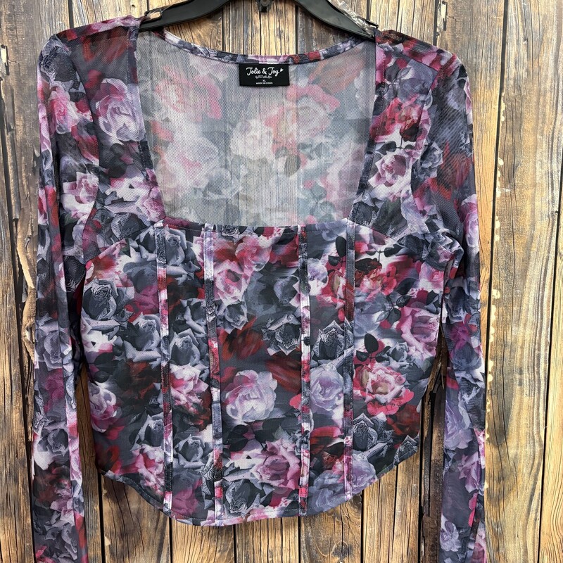 Black And Purple Rose Top, Size: XL