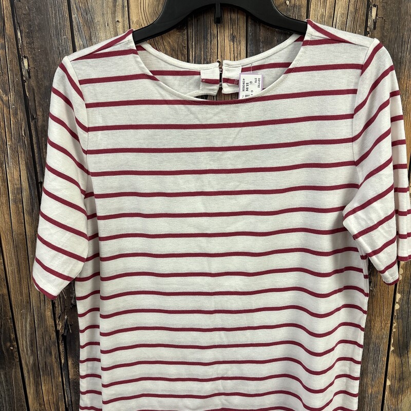 Pink White Stripe Shirt, Size: L