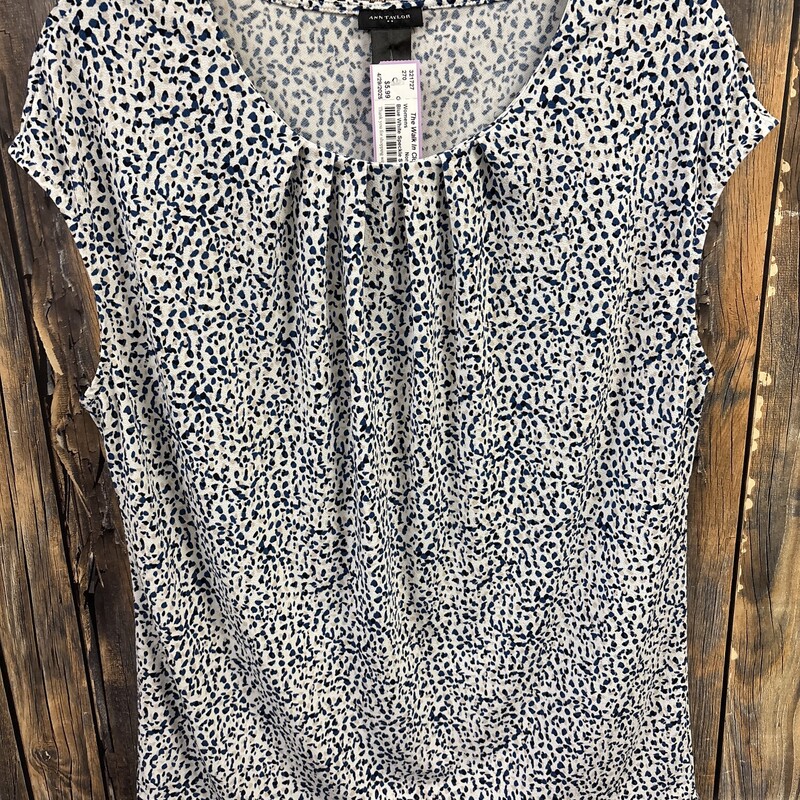 Blue White Speckle Shirt, Size: L