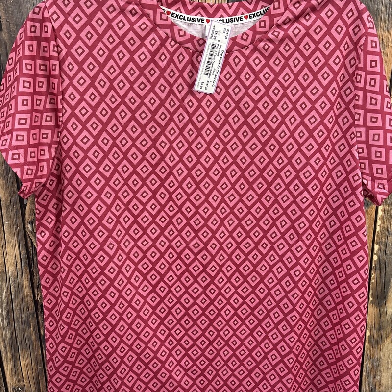 Pink 2 Tone Diamond Shirt, Size: L