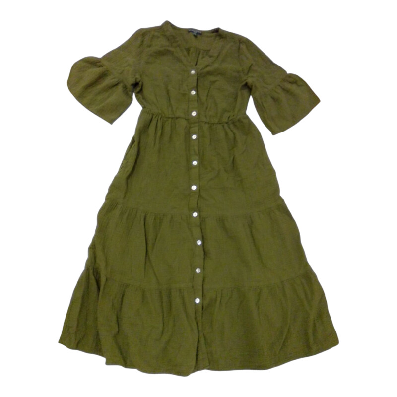 Dress: Green Ruffle Sleev