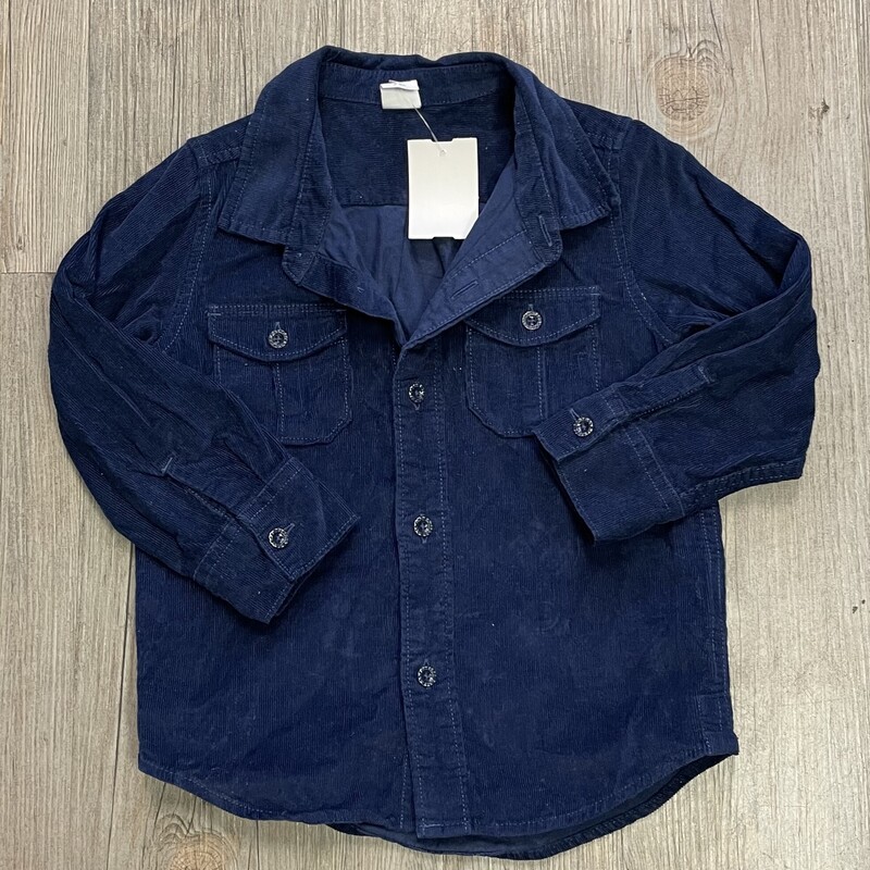 Gap Corduroy Shacket, Blue, Size: 3Y