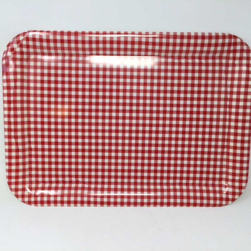 Gingham Tray,
Red/White,
Size: 16 X 12 In