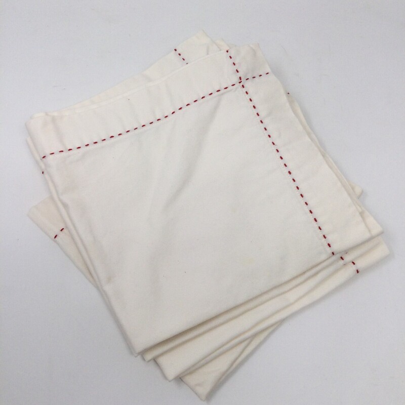 Cotton Napkins,
Cream/Red,
Size: Set Of 6