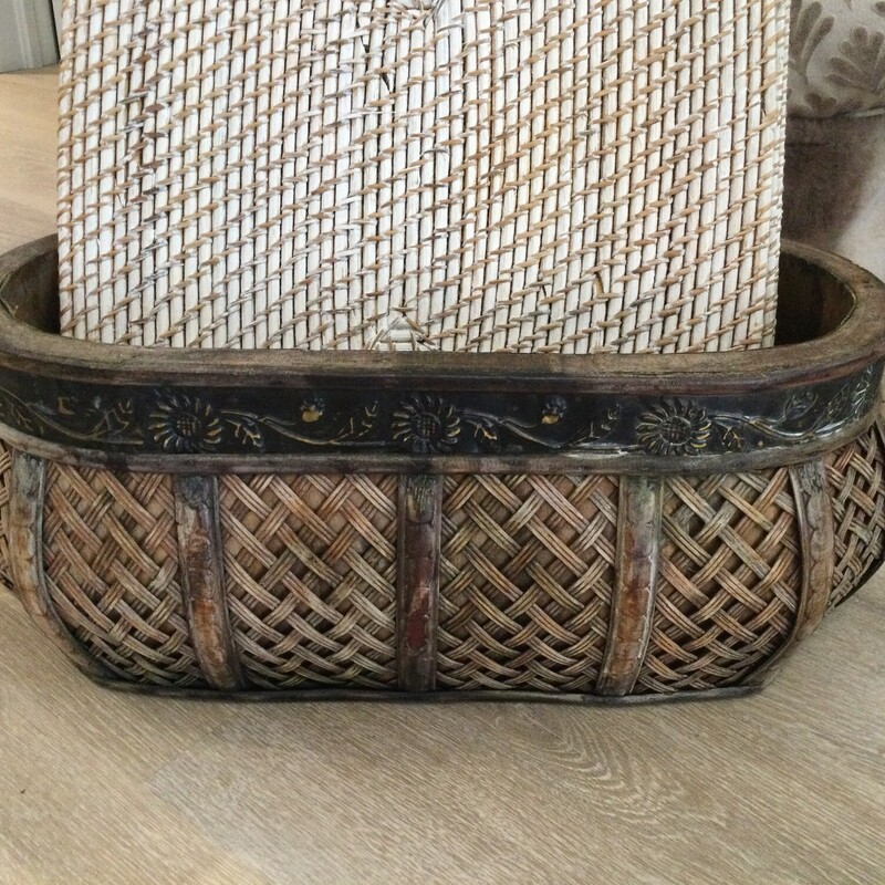 Woven Planter With Metal