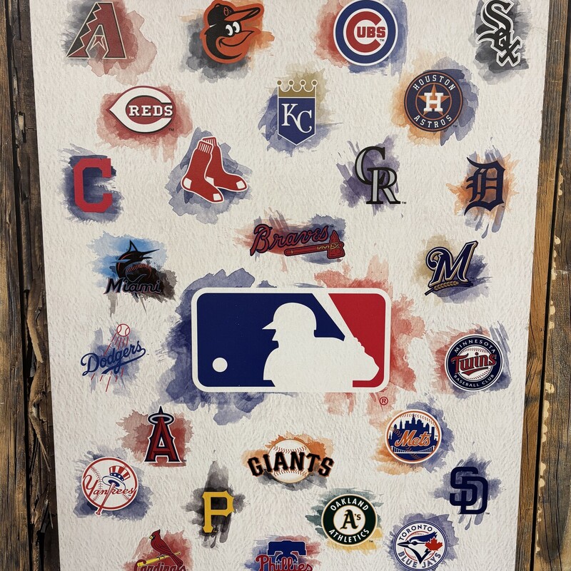 MLB Wooden Hanging, Size: 26x18in