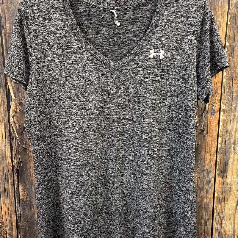 Grey UA V-Neck Tee, Size: M
