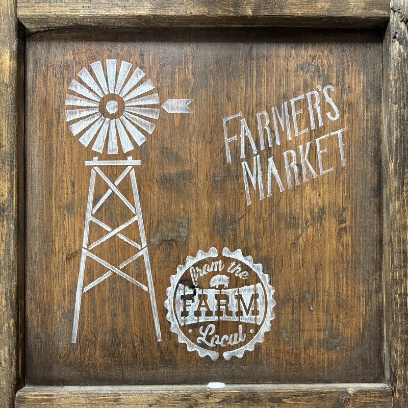 Wooden Farmers Market Sig, Size: 13in X 13in