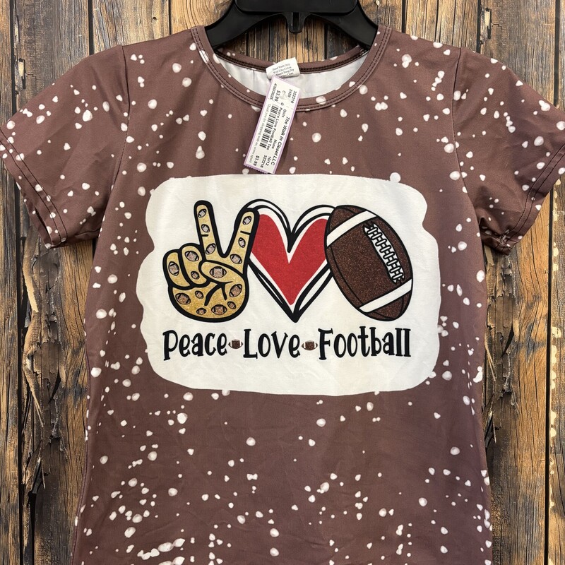 Peace Love Football Tee, Size: 10/12
