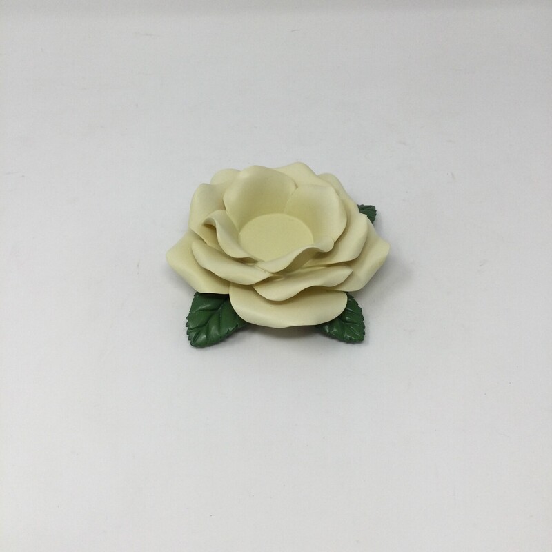 Yankee Candle Flower Tealight Holder,
Pale Yellow/Green,
Size: Set Of 2