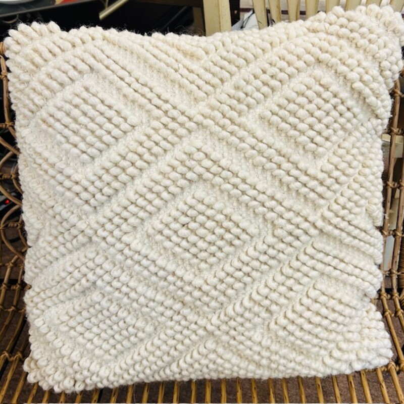 Fuzzy Knob Diamond Pillow