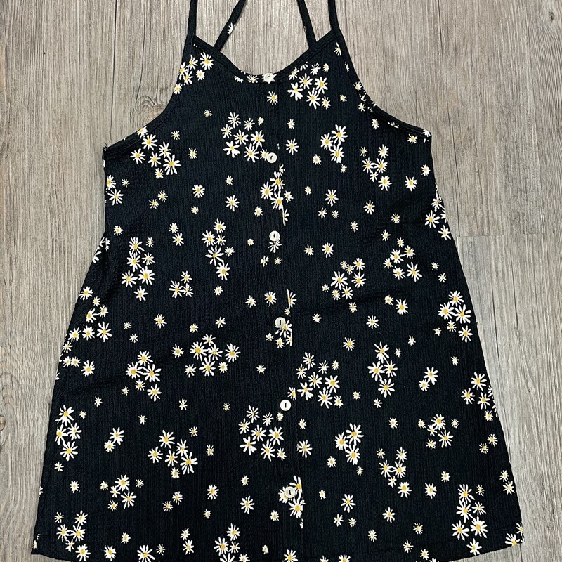 Floral Tunic  Top, Black, Size: 8Y