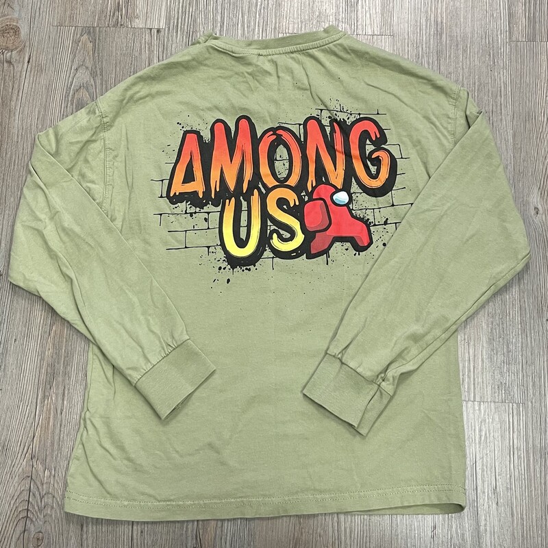 Zara Among Us Tee LS, Olive, Size: 11-12Y
