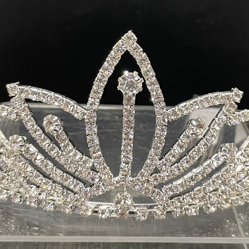 Tiara - Jeweled Crown #10, Silver, Size: Headband