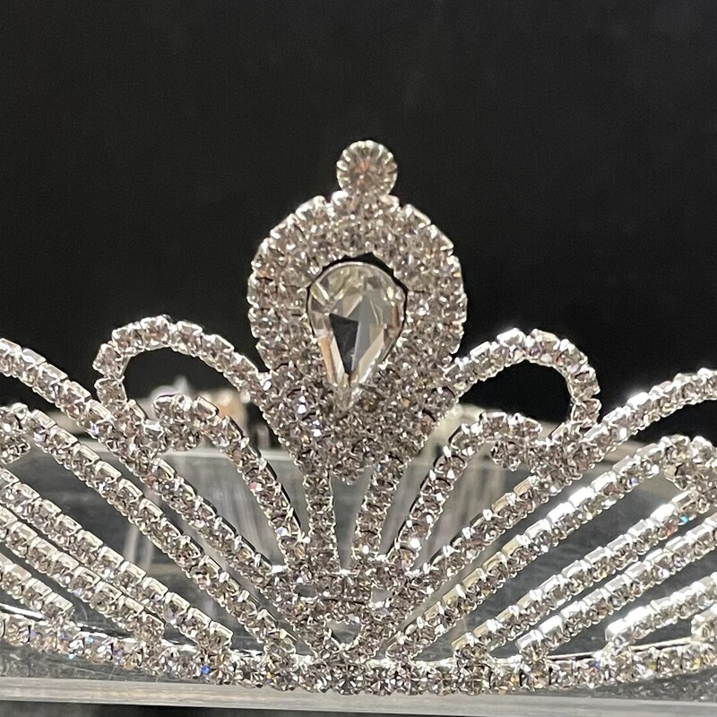 Tiara - Jeweled Crown #11, Silver, Size: Headband