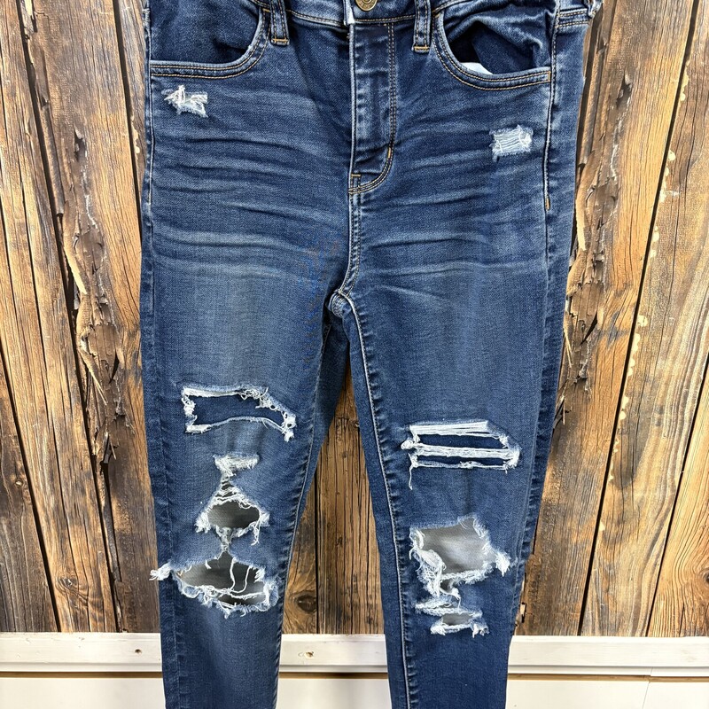 AE Ripped Skinny Jeans, Size: 4