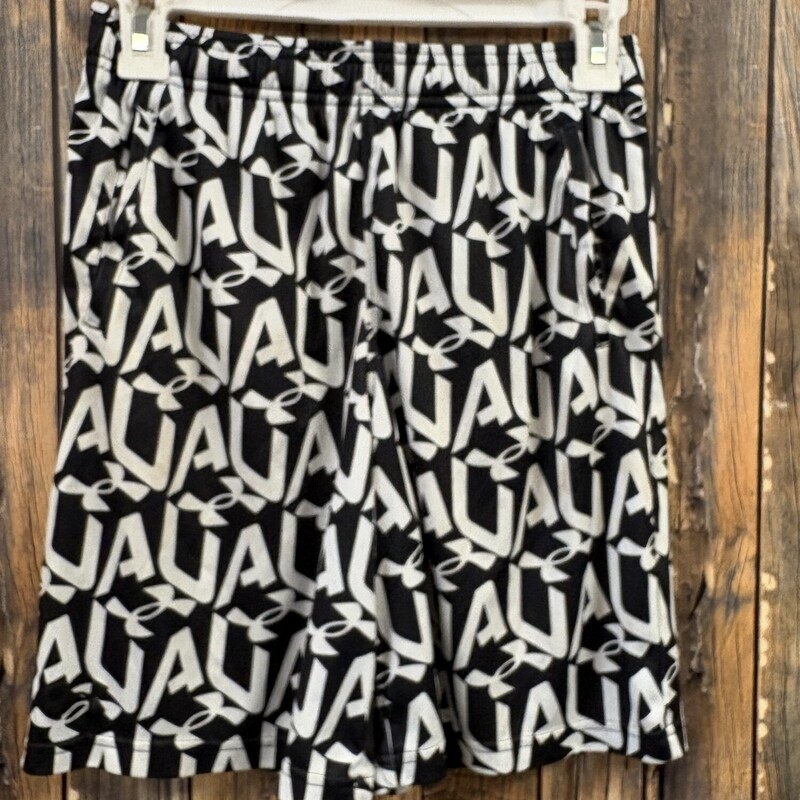 Black White UA Shorts, Size: YLG