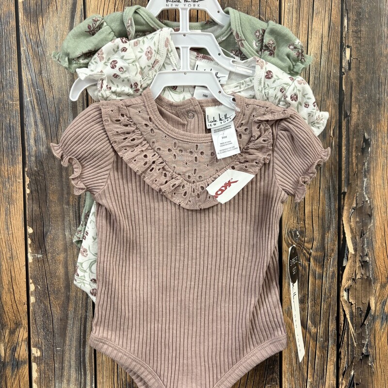 3 Nicole Miller Onsie Nwt, Size: 3/6 Mo