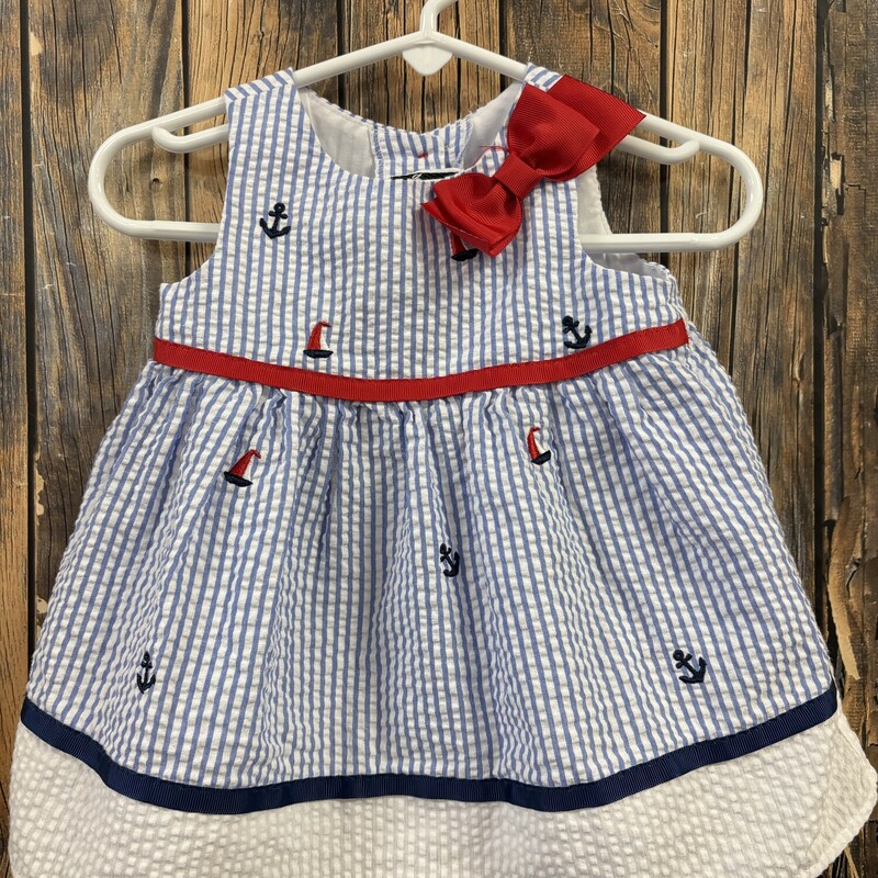 Stripe Blue/red Sail Boat, Size: 3/6