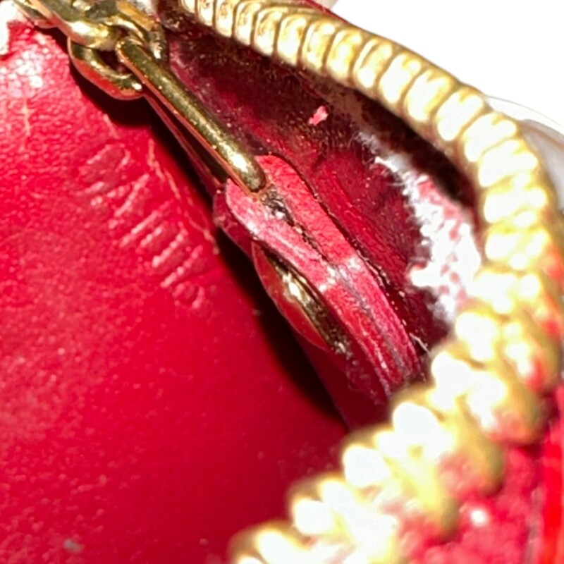 Louis Vuitton Vernis Red  Key Holder<br />
<br />
Date Code: CA1016<br />
<br />
Dimensions: 5 L X 3 H inches<br />
<br />
In very good condition. Some minor scuffs on the patent leather.<br />
<br />
Does not come with original dust bag or box.