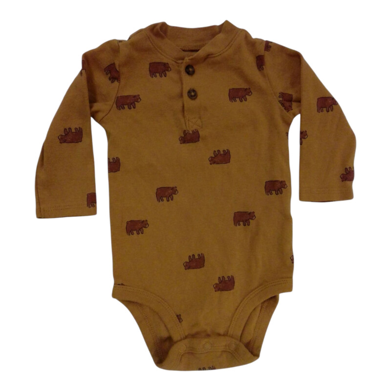 LS Onesie: Yellow W Bears