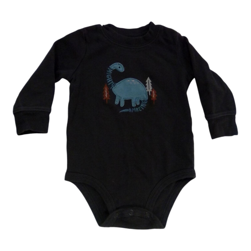 LS Onesie: Gray W Dino