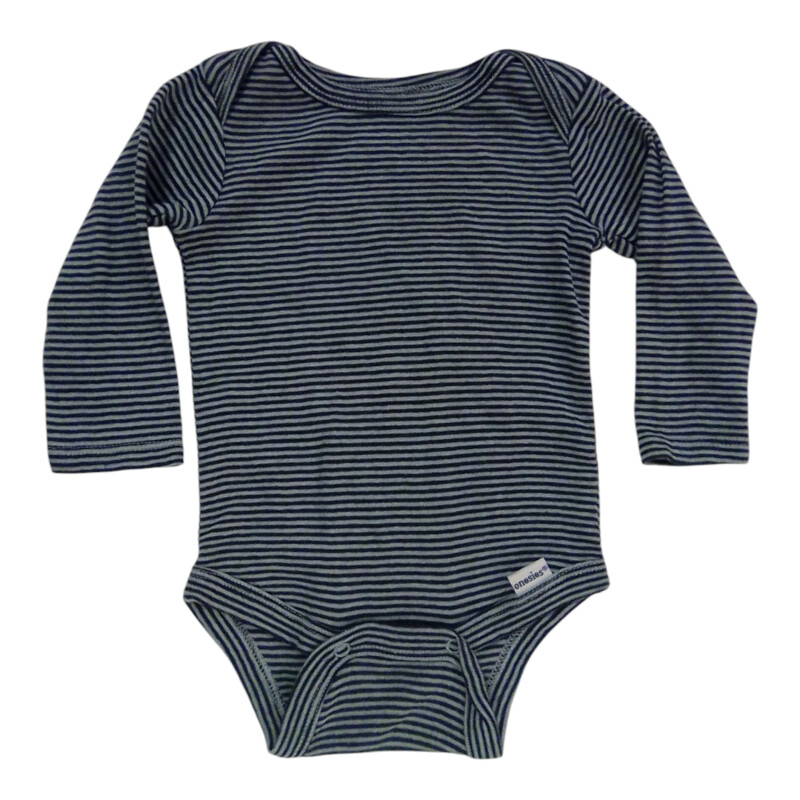 LS Onesie: Blue Stripes