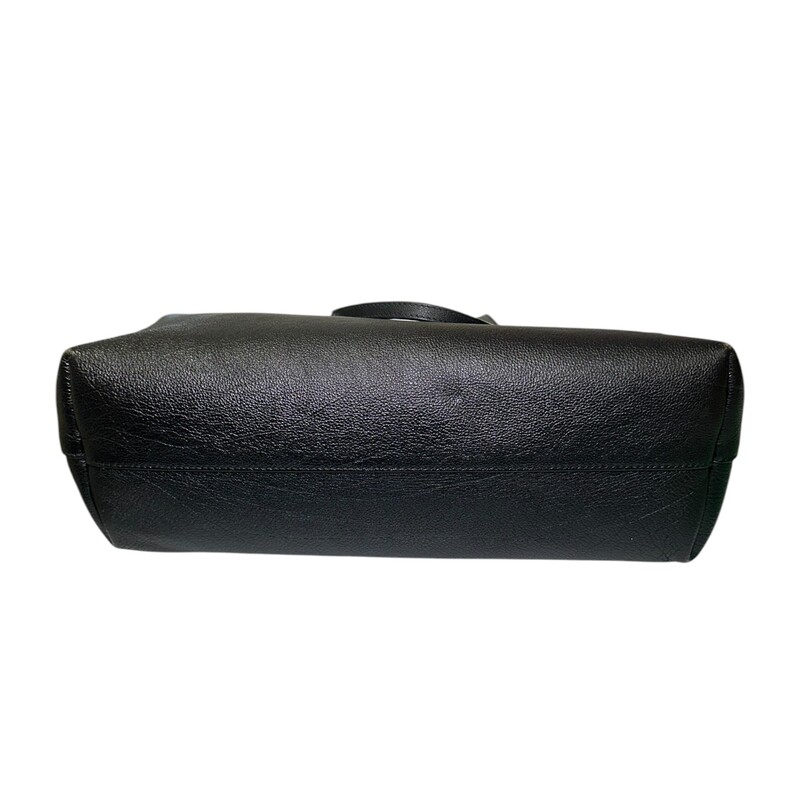 Balmain Black Logo  Leather Tote<br />
<br />
Dimensions: 16 L x 11 H inches<br />
<br />
In good condition. Corner wear and interior stains.<br />
<br />
Does not come with original dust bag or box.