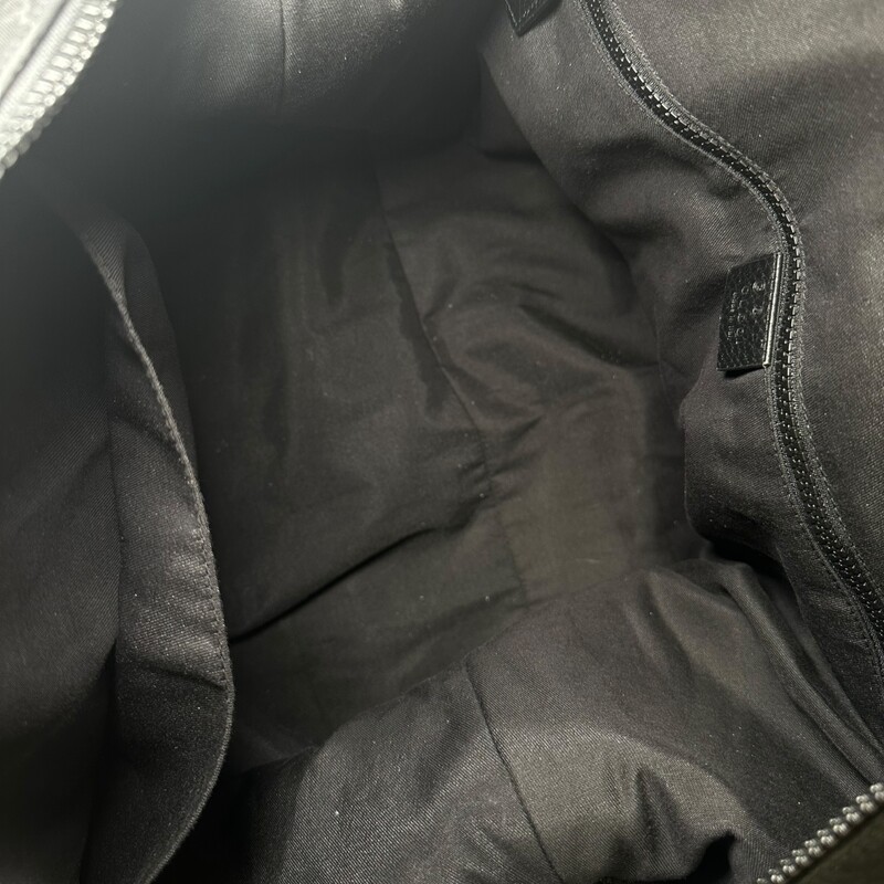Gucci Nylon Boston Black Duffle<br />
<br />
Style Code: 449180 493075<br />
<br />
Dimensions:L: 20 x H: 13x D: 10 inches<br />
                         Handle Drop: 6 inches<br />
<br />
In very good condition. Some corner wear and some minor marks throughout the bag. Does not come with the long strap.<br />
<br />
Does not come with the original dust bag or box.