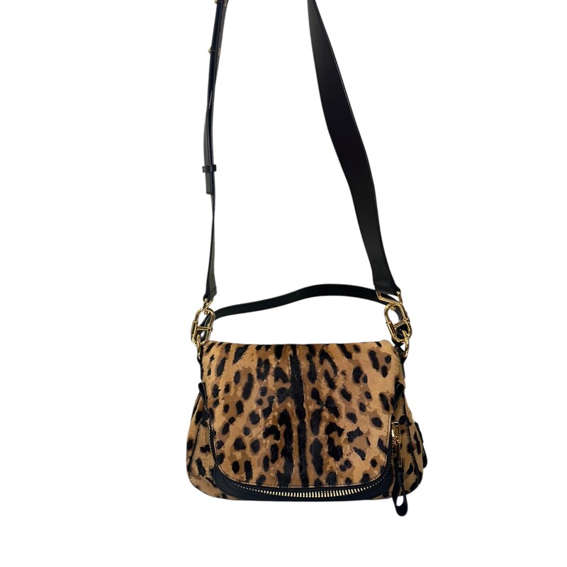 Tom Ford jennifer medium double strap bag in leopard haircalf - Cheetah<br />
<br />
Date Code:<br />
L1752024AAW<br />
<br />
Dimensions:<br />
9.5H x 12.6W x 5.9D<br />
<br />
In excellent condition.<br />
<br />
Comes with the original dust bag. No box.